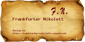 Frankfurter Nikolett névjegykártya